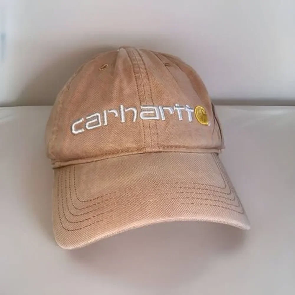Vintage Carhartt Baseball Style Cap Hat Brown Beige  Y2K